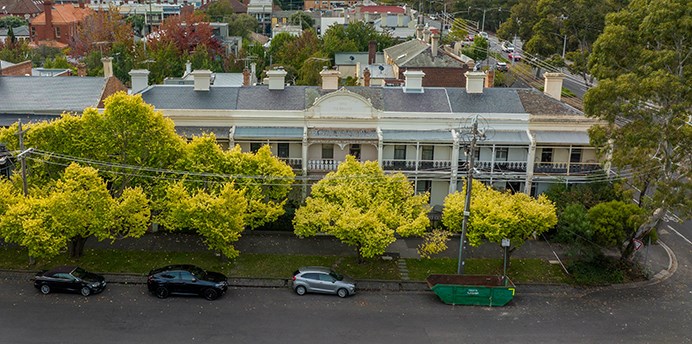 Row of terrace houses in South Melbourne