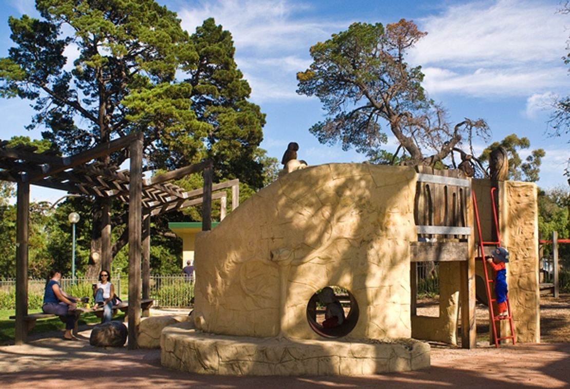 Playground facilities at Alma Park and sheltered seating