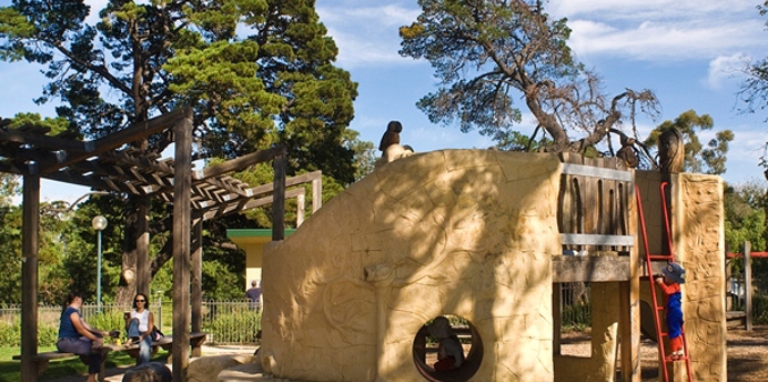 Playground facilities at Alma Park and sheltered seating