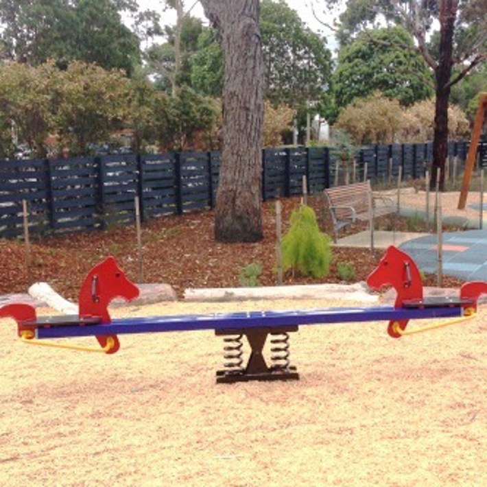 Horse see saw at Lyell Iffla Reserve