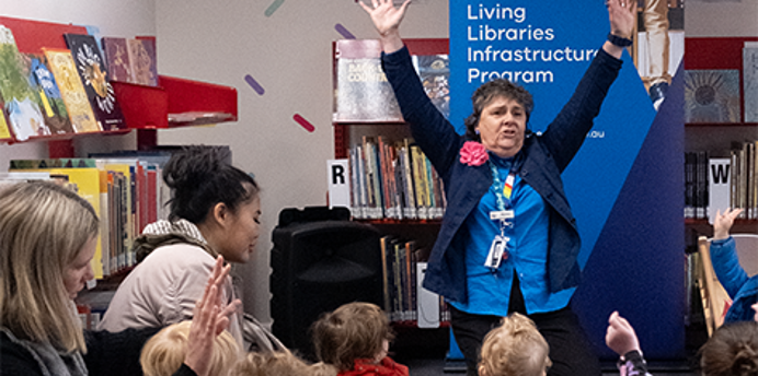 Monica delivered a story time at Middle Park Library
