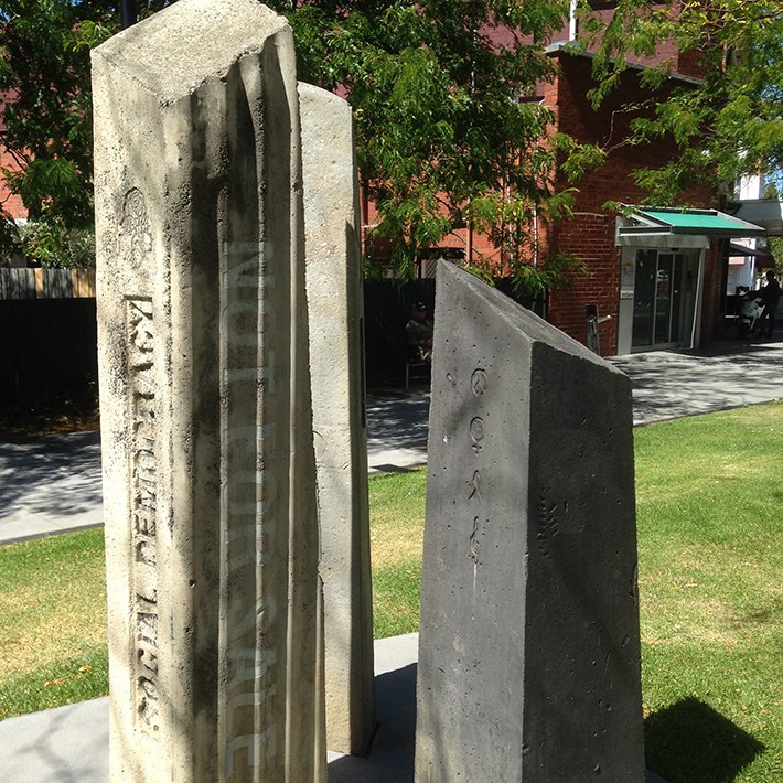 Detail of Olive Zakharov monument in Port Melbourne