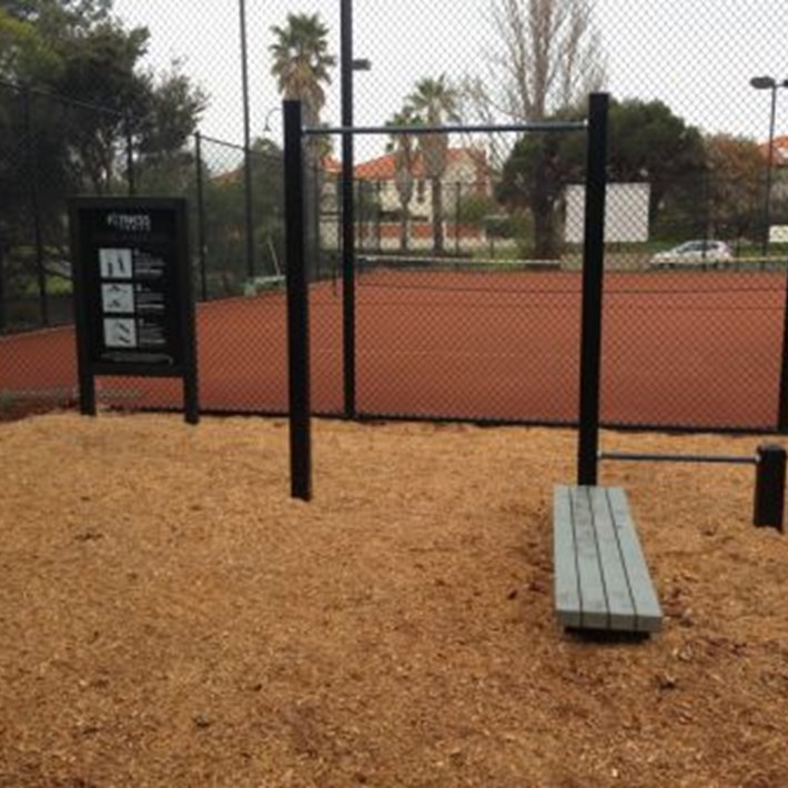 Fitness station provided for public use at Morris Reserve