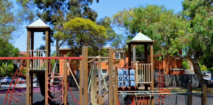 Playground equipment at Jim Duggen Reserve