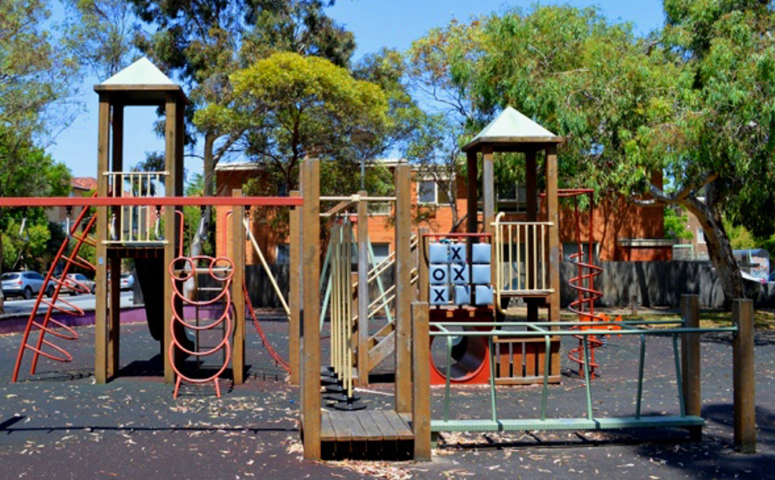 Playground equipment at Jim Duggen Reserve