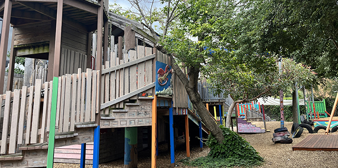 Playground structure at St Kilda Adventure Playground