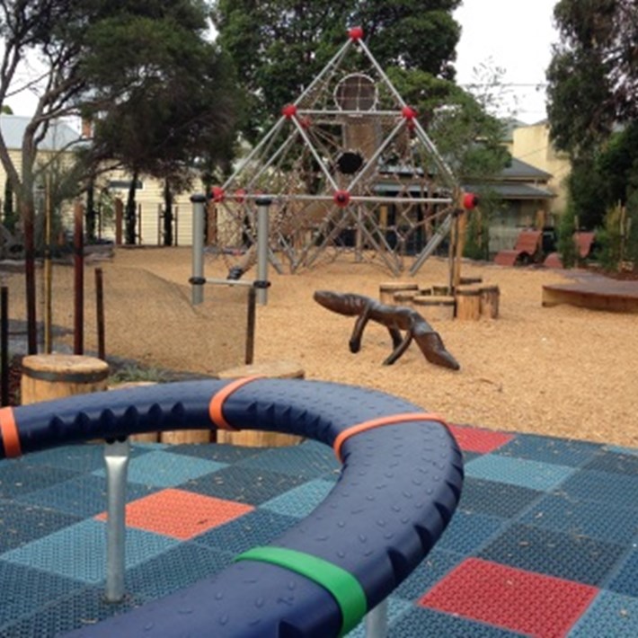 A variety of play equipment including the spinning carousel can be used at Lyell Iffla Reserve
