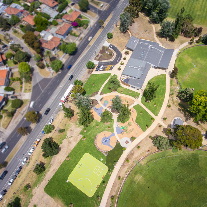 JL Murphy Reserve club house situated on Williamstown Road in Port Melbourne